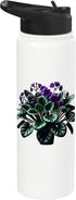 African Violet Lover Gifts and Apparel African Violet Flower Plant Botanical Stainless Steel Insulated Water Bottle