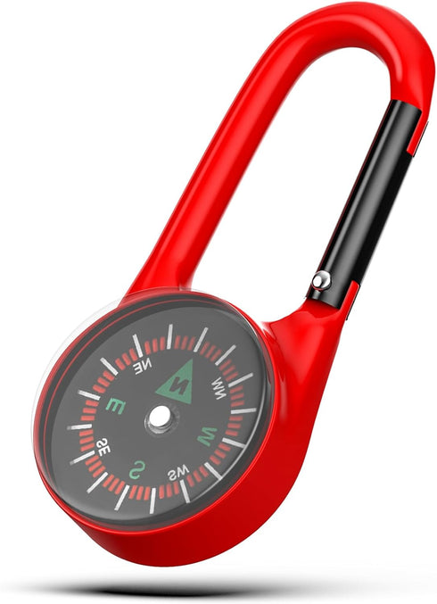 TYTDOUTER Carabiner Clip On Compass Keychain, Mini Pocket Compass for Hiking, Camping, Fishing,
