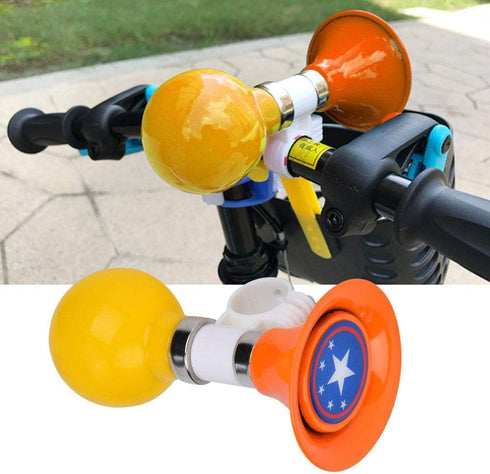Rubber Children Bike Horn, Metal Loud Warning Bell for Boys Girls Bike Accessory (Orange)