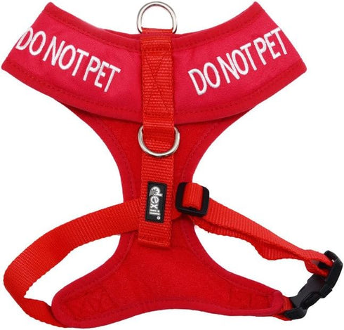 Limited DO NOT PET Red Color Coded Non-Pull Front and Back D Ring Padded and Waterproof Vest Dog Harness Prevents Accidents by Warning Others of Your Dog in Advance (L)