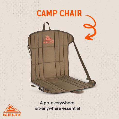 1.2oz Kelty Camp Chair, Adjustable Minimalist Seat for Trail Breaks, Stadiums, Concerns, Closed Cell Foam Padding