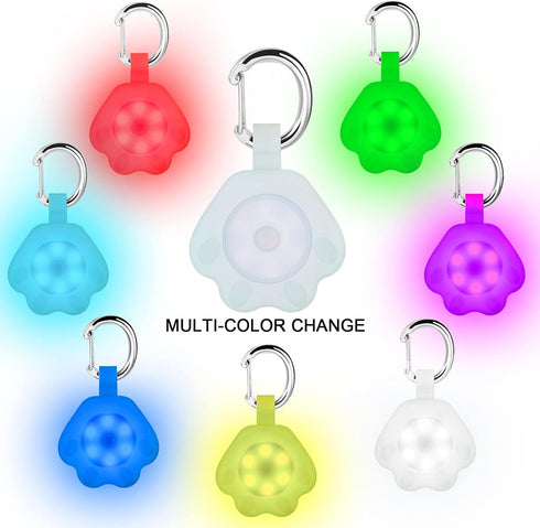 2-Pack Dog Light with USB Rechargeable, Color Changing Safety Lights for Night Walking, Attach to Collar or Leash