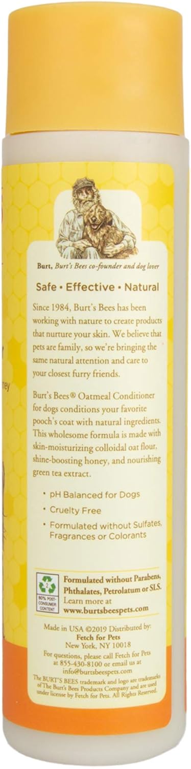 Burt's Bees for Pets Oatmeal Conditioner - Naturally Derived Dog Oatmeal Shampoo, 10 Oz - 2 Pack