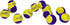 Pack of 12 Midlee Squeaky Mini Tennis Balls for Dogs - 1.5" (Yellow/Purple)