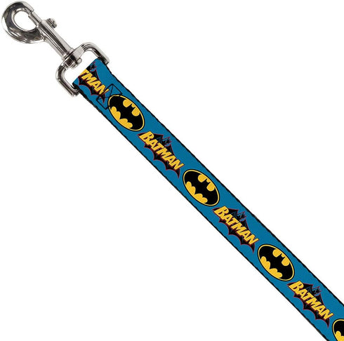 Dog Leash Vintage Batman Logo Bat Signal Blue 6 Feet Long 0.5 Inch Wide