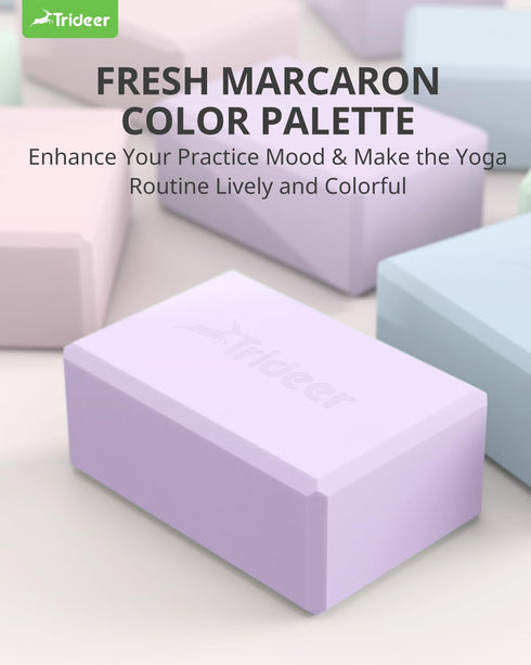 Trideer Yoga Block, Soft Non-Slip Surface Premium Foam Blocks, Supportive, Lightweight, Odor Resistant, Yoga Accessories for Pilates Meditation General Fitness Stretching Toning