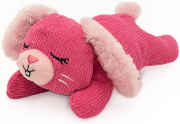 ZippyPaws Snooziez Bunny with Shhhqueaker, Pink, 4.57 x 5.35 x 11.3 inches