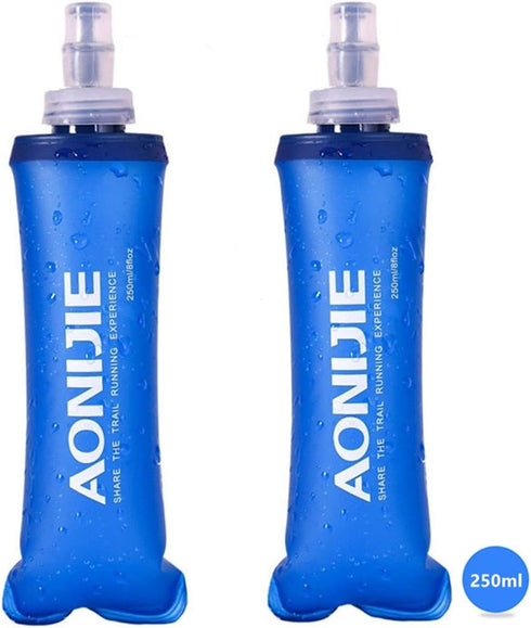 AONIJIE 2 Pack Soft Water Bottle, TPU Collapsible Flask Foldable Bottles for