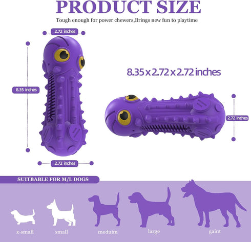 Dog Squeaky Toys for Aggressive Chewers, Durable Natural Rubber Toys for Large Medium Breed Dogs