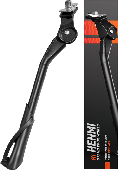 HENMI Adjustable Bike Kickstand for Adult Bikes, Non-Slip Sole, Aluminum Alloy for Most 24"-29" Mountain/Trek Bikes