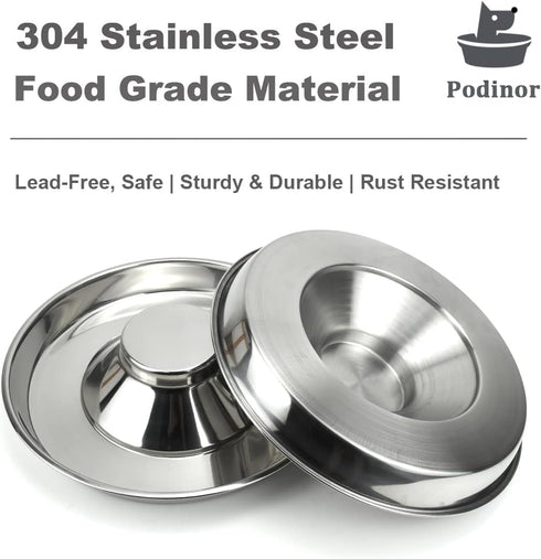 Stainless Steel Puppy Dog Bowls, Feeding Food and Water Dishes for Pets
