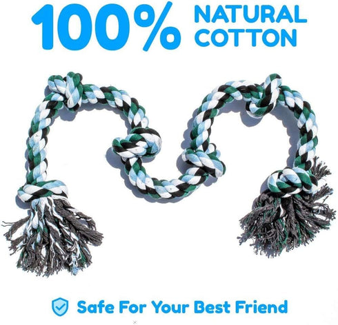 Giant Dog Rope Chew Toys for Extra Large Dogs | 42 Inch, 6 Knot Tough Toy for Aggressive Chewers