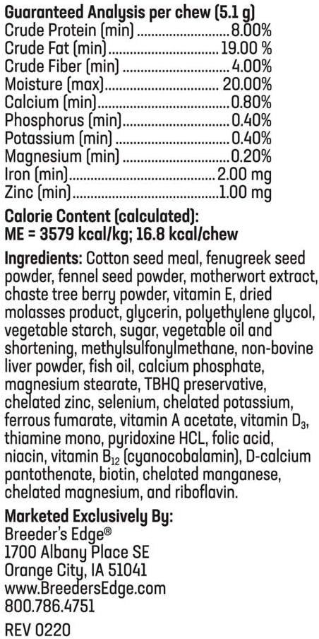 Revival Animal Health Breeder's Edge Oxy Momma - Nursing & Recovery Supplement for Medium & Large Dogs, 40ct Soft Chews