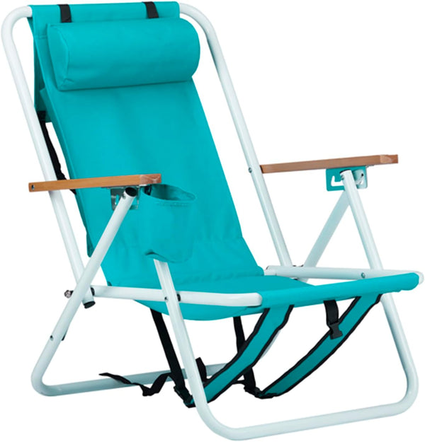Ndesfayt 1Pcs Folding Beach Chair Set for Adults,4 Position Portable Backpack Foldable Camping