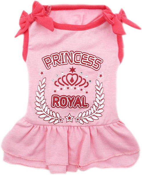KYEESE Dog Princess Dress, Pink with Bowtie, Pet Dress for Small Dogs