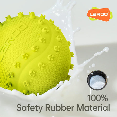 LaRoo Squeaky Dog Ball Toy, Durable Natural Rubber Chew Toy for Small Medium Large Dogs, Floating Training (6.5CM Green)