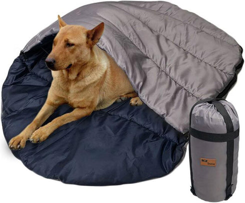 Portable Dog Sleeping Bag, Waterproof Travel Bed, Extra Large Dog Bed with Compression Sack for Camping