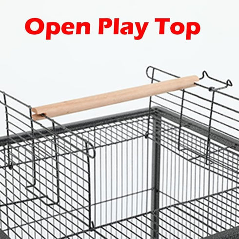 36-Inch Deluxe Wrought Iron Bird Flight Cage with Rolling Stand for Parrots, Conure, Lovebird, Cockatiel
