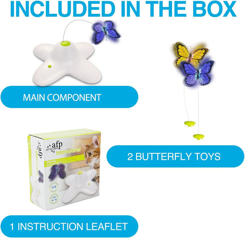 2 AFP Interactive Cat Toy, Butter-Fly Interactive for Indoor Cats, Flutter Bug Cat Toys, Flutter Rotating Kitten Toys