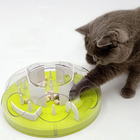 Pssopp Cat Mental Stimulation Toys Interactive Cat Puzzle Feeder, Kitten Stimulating Enrichment Slow Feeding Food