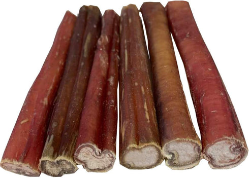 6 Inch Bully Sticks (Jumbo/Thick - 12 Count) | 100% Grass Fed Beef Chews for Large Dogs | No Hide Bully Bones