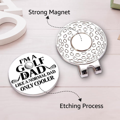 Hafhue I'm A Golf Dad Like A Normal Dad Golf Ball Marker with Magnetic Hat Clip - Funny Golf Gifts