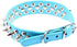 Dogs Kingdom Soft Leather Mushrooms Rivet and Spikes Studded Adjustable Buckle Pet Puppy Dog Collar, 10"-24" Length