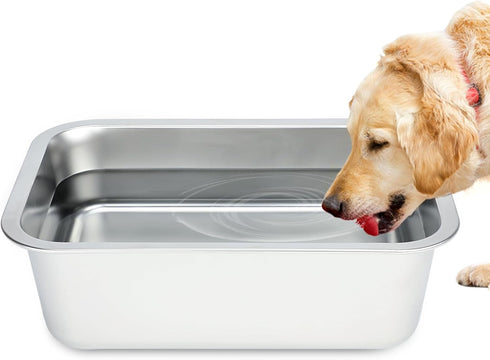 Bwogue Extra Large 2 Gallons Dog Water Bowls, High Capacity Stainless Steel Bowl for Large, X-Large Dogs, 1 Pack