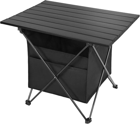 Foldable Small Folding Table, Portable with High-Capacity Storage for Outdoor Camping, BBQ, Picnics, Cooking