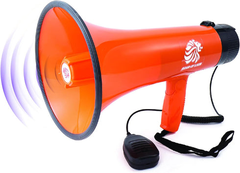 Bullhorn Megaphone with Siren & Volume Control/Recorder - Waterproof 15W Reliable and