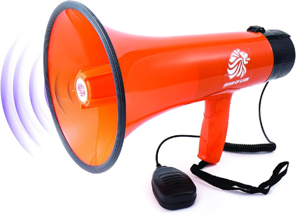Bullhorn Megaphone with Siren & Volume Control/Recorder - Waterproof 15W Reliable and