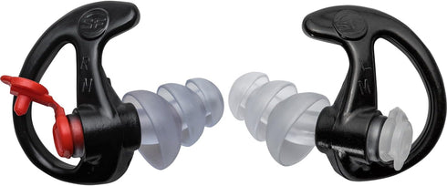 SureFire EP4 Sonic Defenders Plus Filtered Earplugs, Triple flanged Design, Reusable, Black,