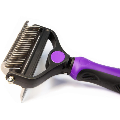 Maxpower Planet Dog Brush Cat Brush - Pets Deshedding Brush Dog Grooming Rake - 2 Sided Pet Grooming Tool - Dog Undercoat Rake - Dog Rake Brush - Effectively Reduces Shedding by Up to 95% Large Size