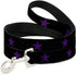 Buckle-Down Pet Leash - Star Black/Purple, 6 Feet Long, 1" Wide