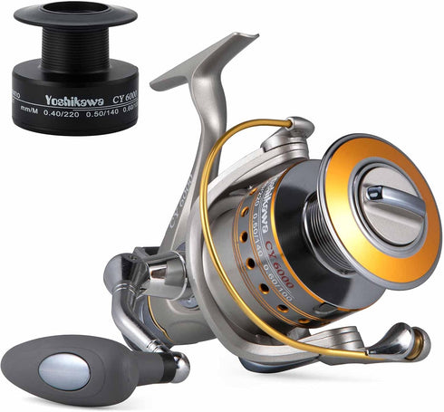 Yoshikawa Baitfeeder Spinning Reel, 5.5:1, 11 High Power Ball Bearings, 30Lb Drag, Saltwater/Freshwater