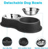 Double Dog Bowls | Stainless Steel Water and Food Bowls | Non-Slip Resin Station | Pet Feeder Bowls for Medium Dogs,