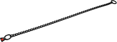 Dogline Herm Sprenger Black Stainless Steel Choke Dog Training Collar 2.5mm 18in (45cm) with Clicker for Easy Control,