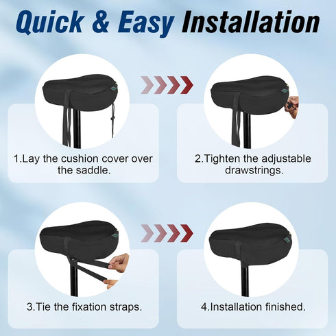 Zacro Bike Seat Cushion, Gel Padded Bike Seat Cover for Men Women, Compatible with Peloton