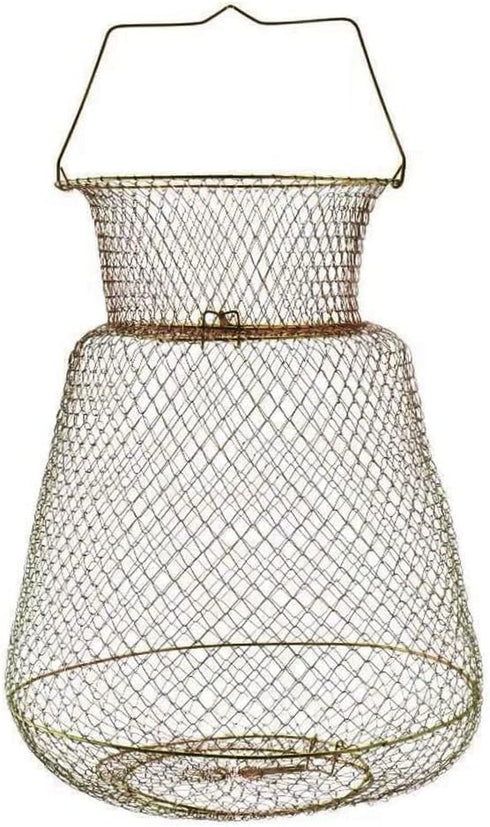 KUYYFDS Wire Fish Crab Basket Portable Foldable 25cm Round Metal Fishing Lobster Cage