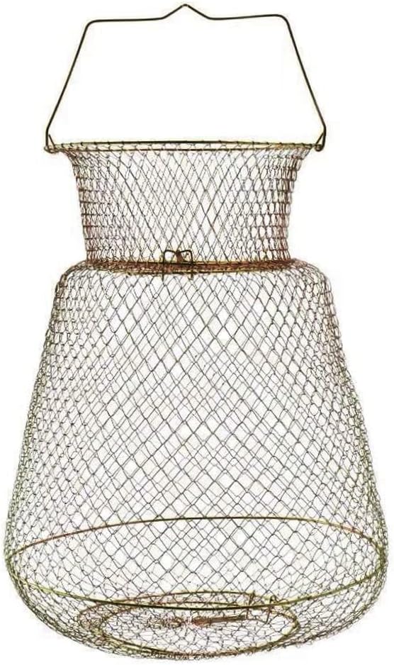 KUYYFDS Wire Fish Crab Basket Portable Foldable 25cm Round Metal Fishing Lobster Cage