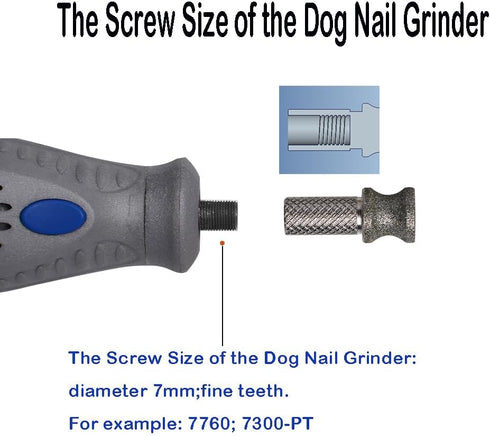 Tool-1/8'' Diamond Dog Nail Grinder Bits for Rotary Dog Nail Grinder Attachment-Pet Nail Grinder Bit Work for Animals