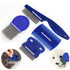 Flea Comb 4Pcs with High Strength Teeth, Pet Dog Cat Grooming Comb Set for Tear Stain Remover
