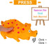 Andiker 8" Dog Squeaky Toy, Dots Latex Chew Toy with Oinks Sound, Grunting Pig for Dental Biting and Play (Orange)