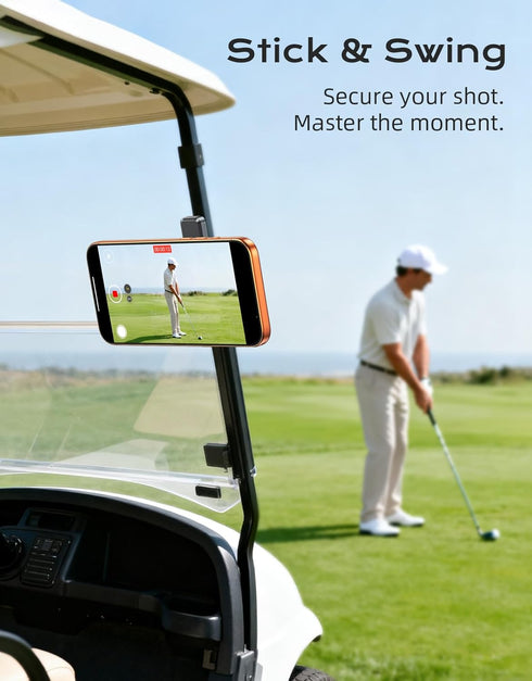 Dawinga Magnetic Golf Cart Phone Holder Mount, Strong Magnet Compatible with MagSafe iPhone and Android, Golf Gifts