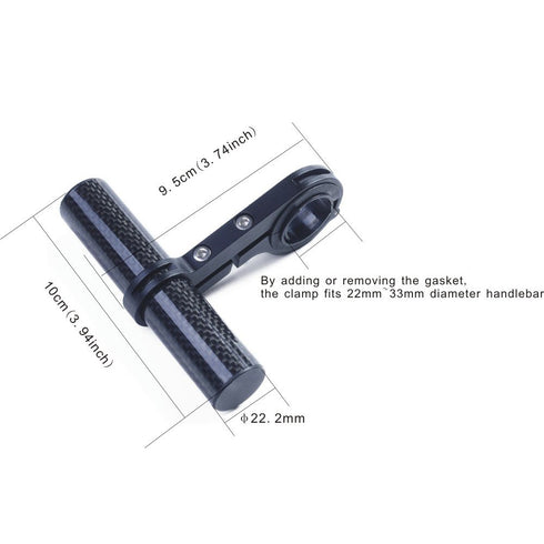 UPANBIKE Bike Handlebar Extender | Carbon Fiber Bracket with Aluminum Alloy Clamp for Speedometer (Black, 10cm)