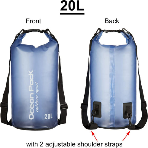 Floating Waterproof Dry Bag for Women Men, 10L/20L Roll Top Lightweight Storage Bag for Watersports, Travel, Beach