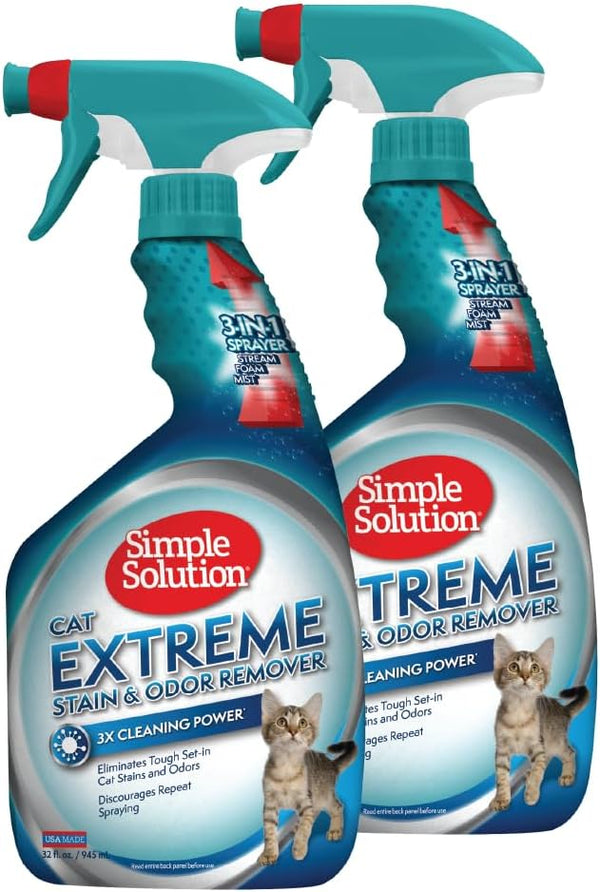 Simple Solution Extreme Cat Stain Eliminator, Stain Remover for Cats, Kitten Essentials,