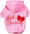 Female Dog Hoodie Sweatshirt with Hat - Cotton Coat, Bowtie, Leash Hole, Chihuahua Clothing for Small Girl Pup