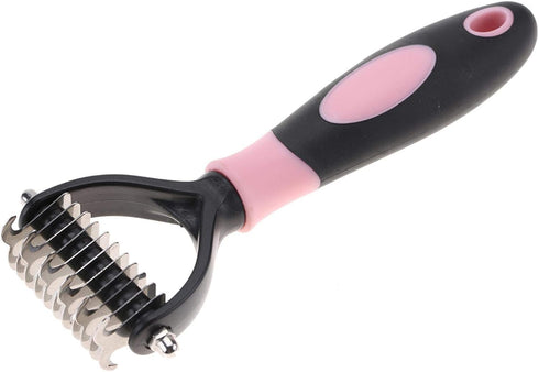 GLOGLOW Pet Grooming Brush, Shedding Brush Tool, Dematting Rakes, Fur Knot Cutter for Long and Short Hair Dogs and Cats