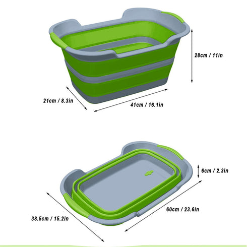 Multi-Functional Collapsible Pet Bathtub - Portable Indoor Outdoor Washing Tub for Small Pets, Green